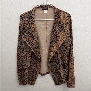 VENUS Snakeskin Print Faux Leather Jacket size 8